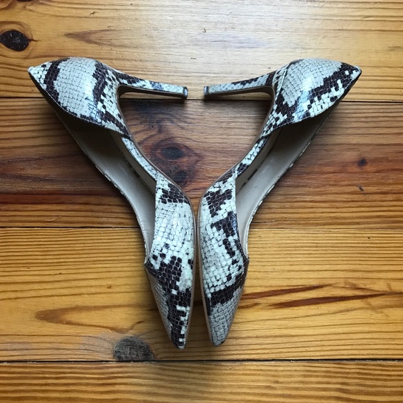 Nine West Beige Black Neutral Snakeskin Stiletto Heels, EUC, 8 - Picture 2 of 12